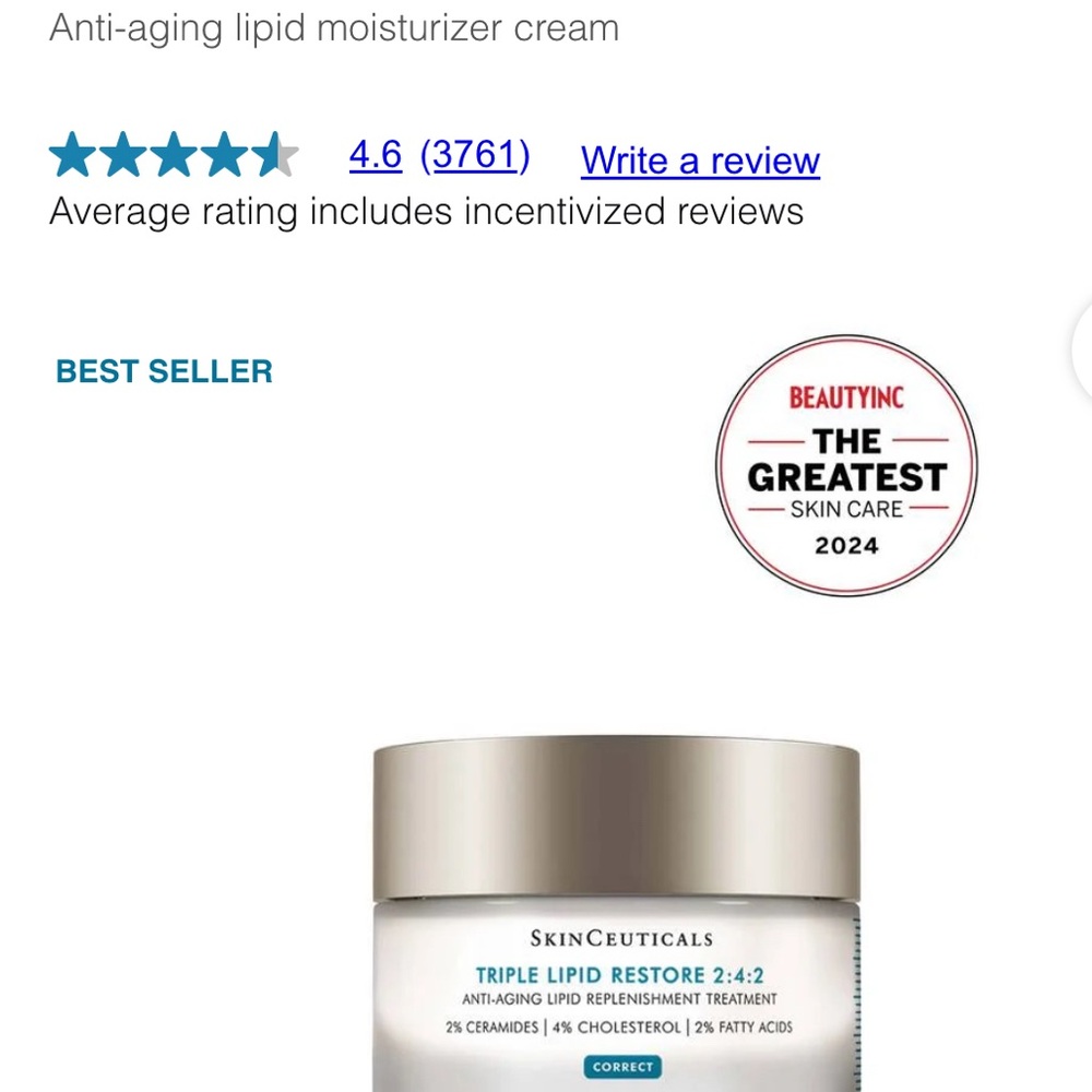 SkinCeuticals Triple Lipid Restore 2:4:2 Moisturizer - White and Silver